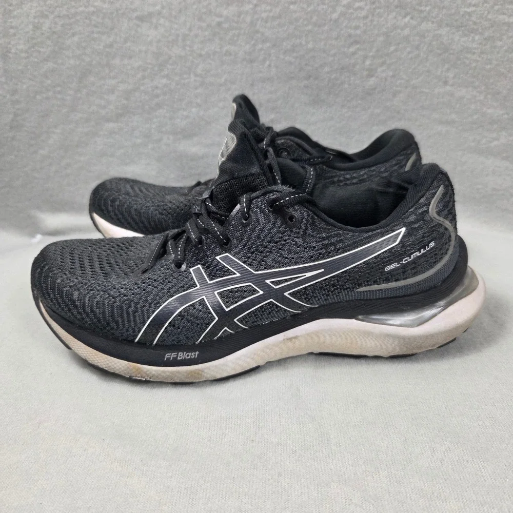 Asics Gel-Cumulus 24 Womens Running Shoes Black White 1012B206 Size 6